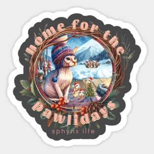 Home For The Holidays Beanie Sphynx Life 1FS Sticker